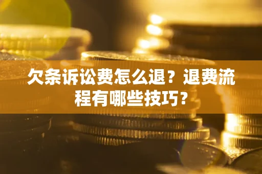 武汉欠条诉讼费怎么退？退费流程有哪些技巧？