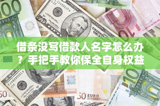 武汉借条没写借款人名字怎么办？手把手教你保全自身权益